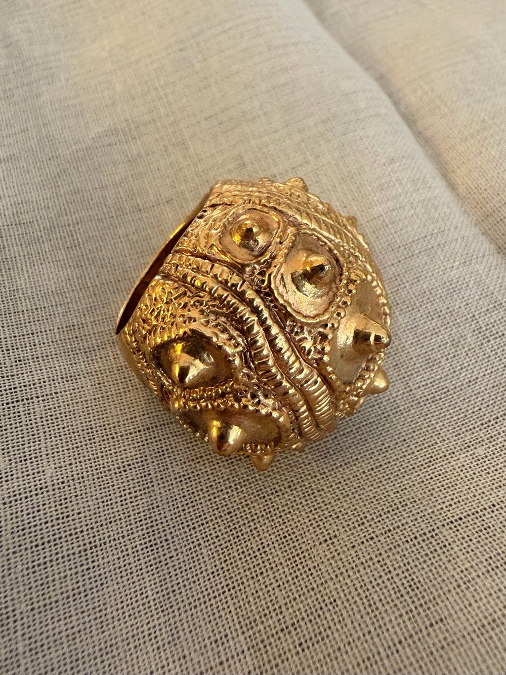 Alexander McQueen Armadillo Gold Statement Ring